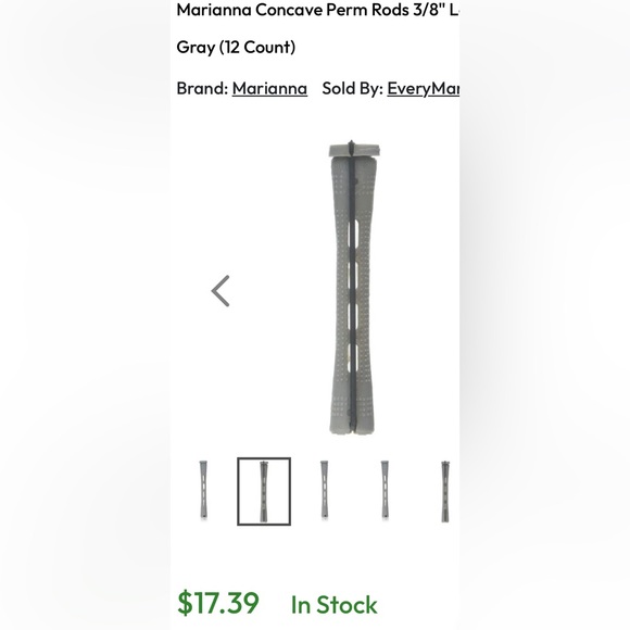 Mariana 4 packs of 12 concave perming rods for hair 3/8” long grey 48 total NEW - Picture 8 of 14